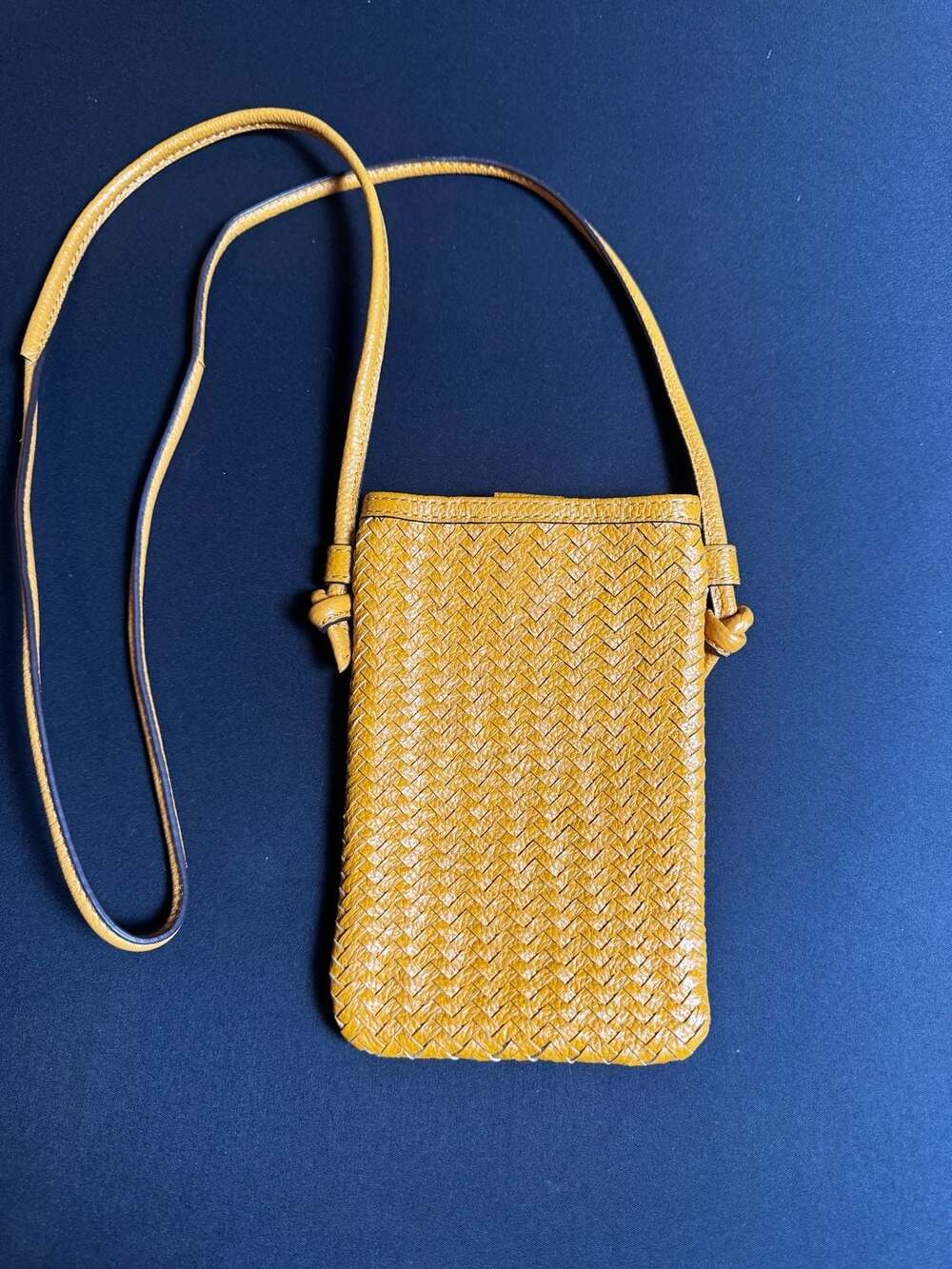 J. Jill Woven and Pebble Grain Leather Crossbody Cell Phone Bag